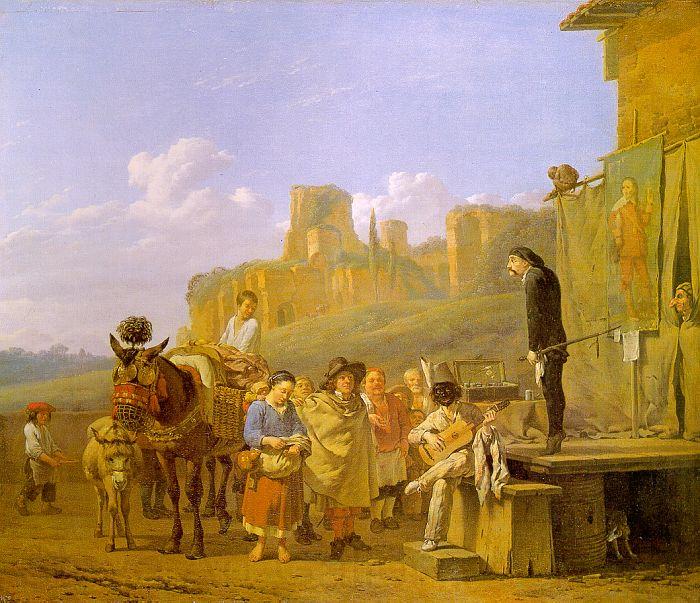 DUJARDIN, Karel A Party of Charlatans in an Italian Landscape df Spain oil painting art